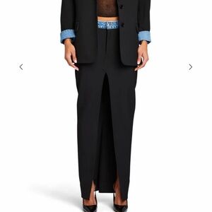 Seroya Elegant Black Maxi Skirt